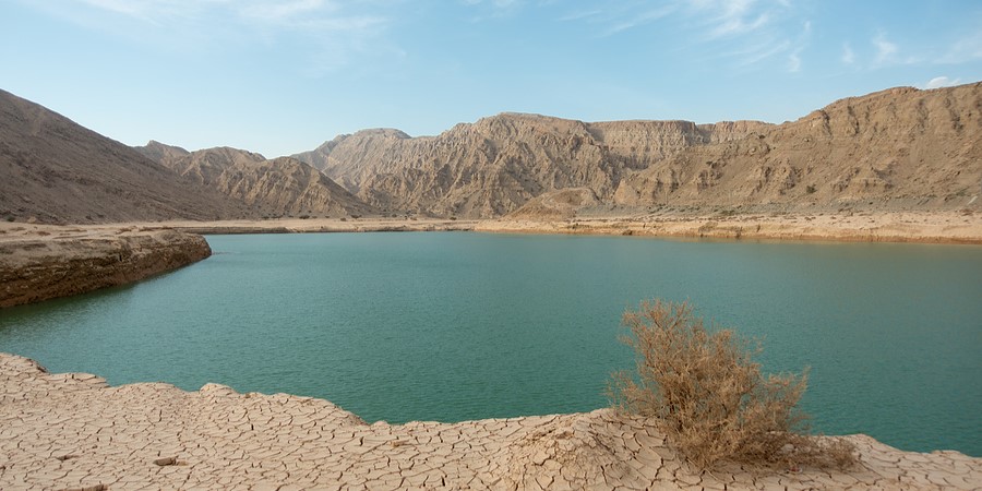bigstock View Of The Wadi Beeh Dam On A 444146036